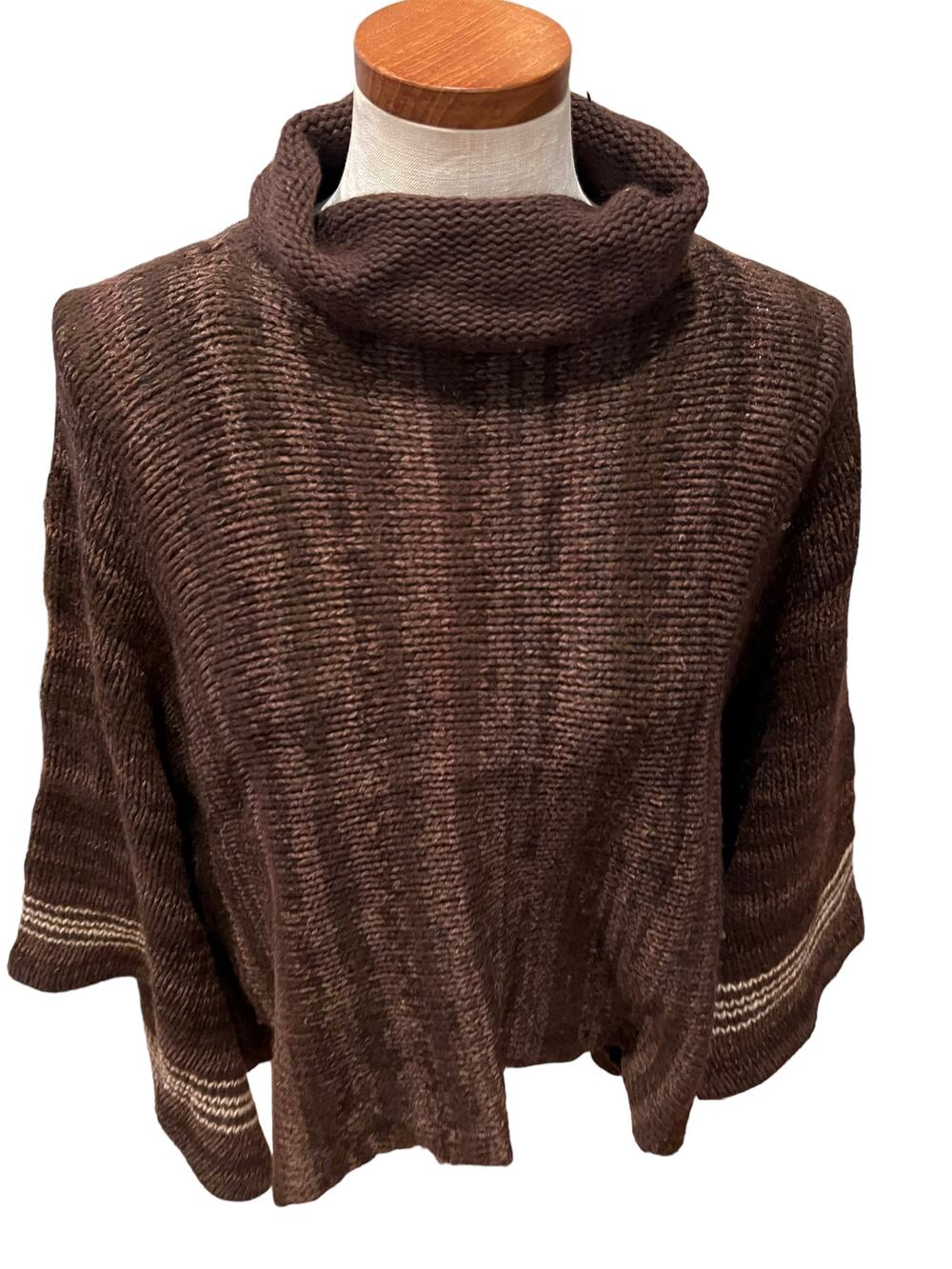 Ralph Lauren Sport Chocolate Brown Roll Neck Poncho
